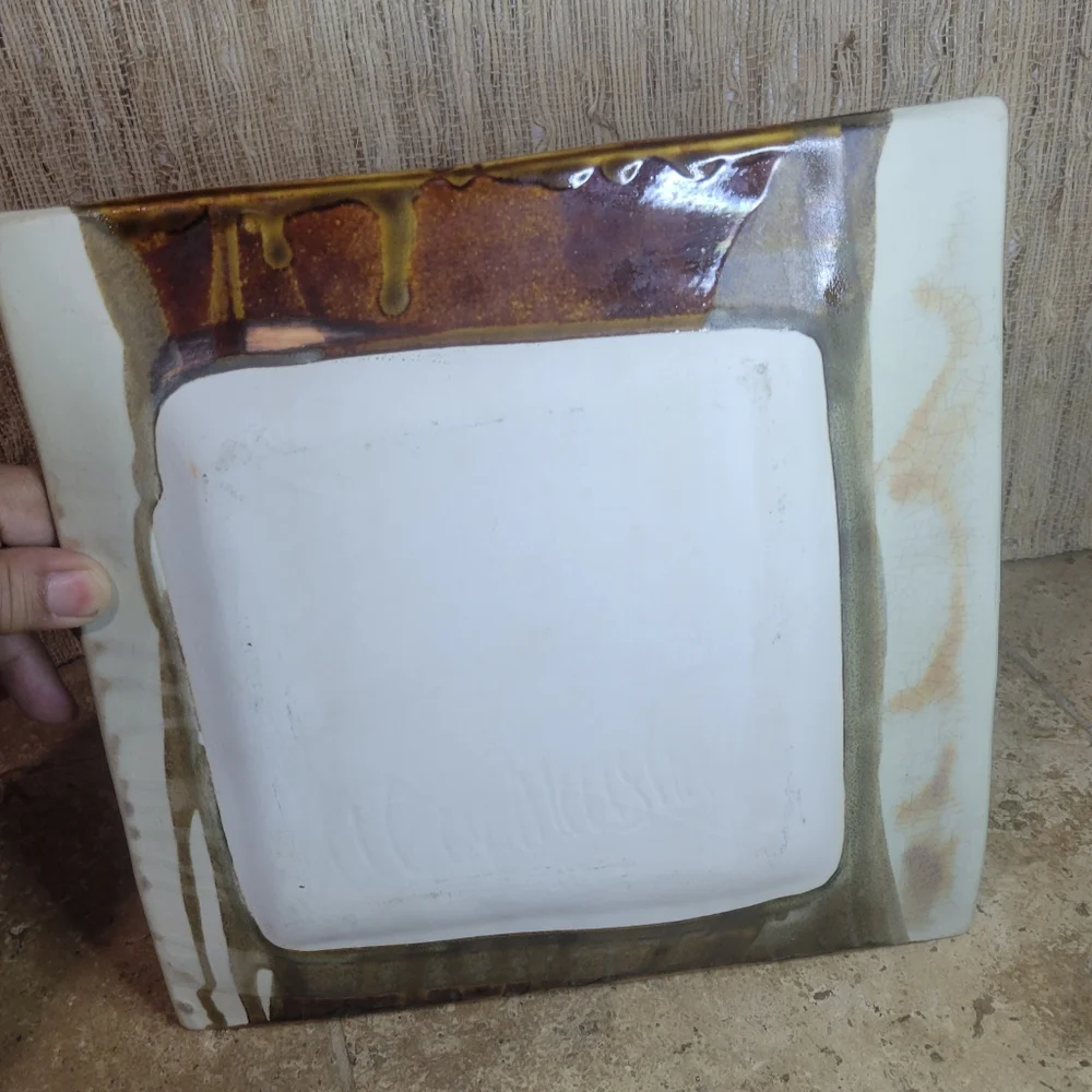 Discontinued Lrg Alex Marshall Studios Art Pottery Stoneware Appetizer Tray